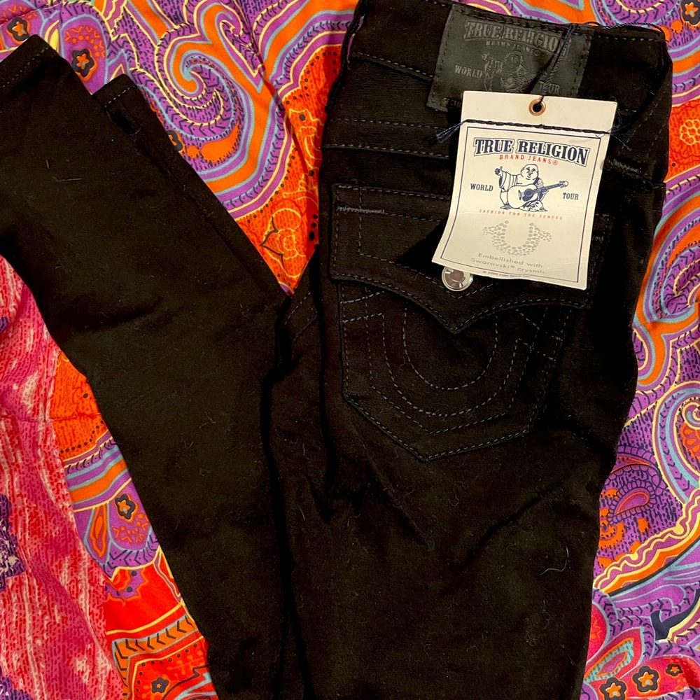 True religion black skinny jegging